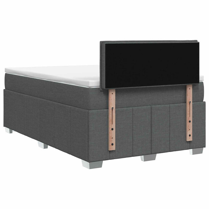 Pat boxspring cu saltea Gri închis 120 x 200 cm Țesătură WALTI