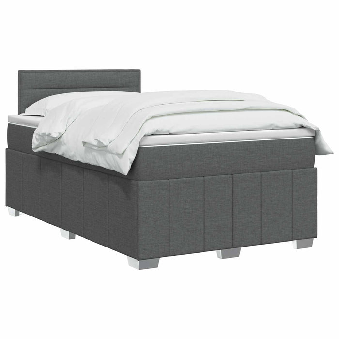 Pat boxspring cu saltea Gri închis 120 x 200 cm Țesătură WALTI