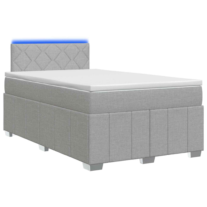 Pat boxspring cu saltea Gri deschis 120 x 200 cm Țesătură WALTI