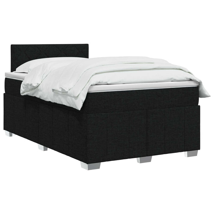 Pat boxspring cu saltea Negru 120 x 200 cm Țesătură - WALTI WALTI
