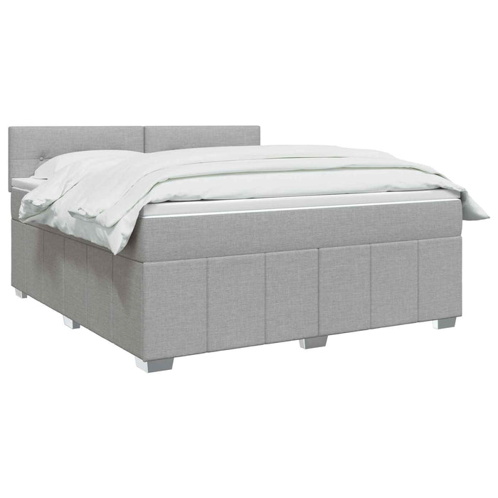 Pat boxspring cu saltea Gri deschis 140 x 190 cm Țesătură WALTI