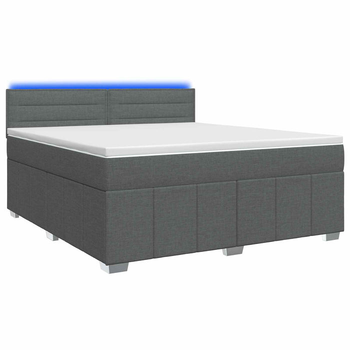 Pat boxspring cu saltea Maro închis 140 x 200 cm Țesătură WALTI