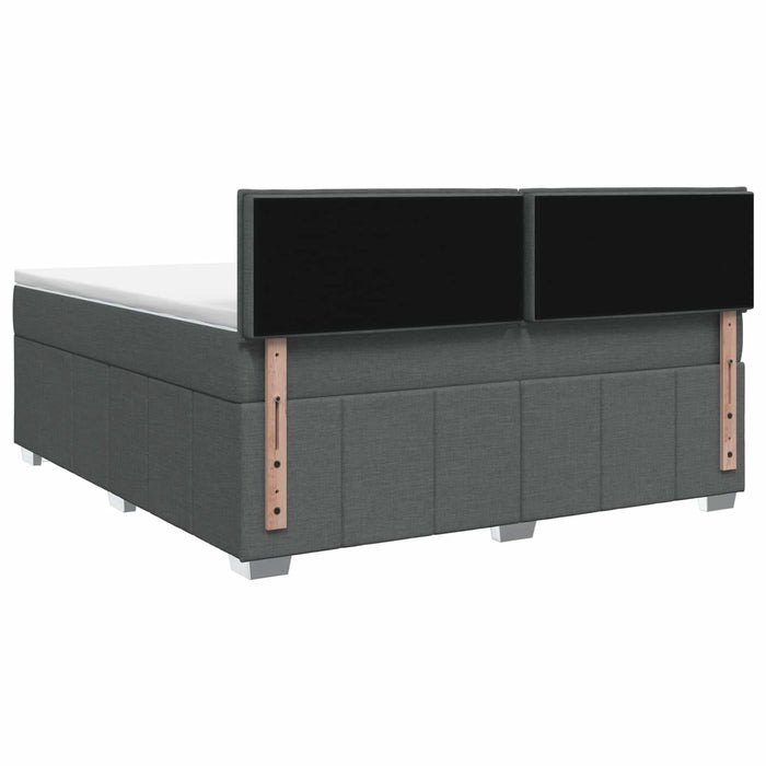 Pat boxspring cu saltea Gri închis 140 x 200 cm Țesătură WALTI
