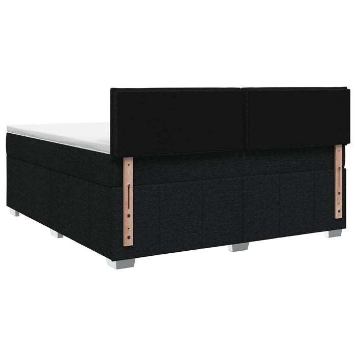 Pat boxspring cu saltea Negru 140 x 200 cm Țesătură WALTI
