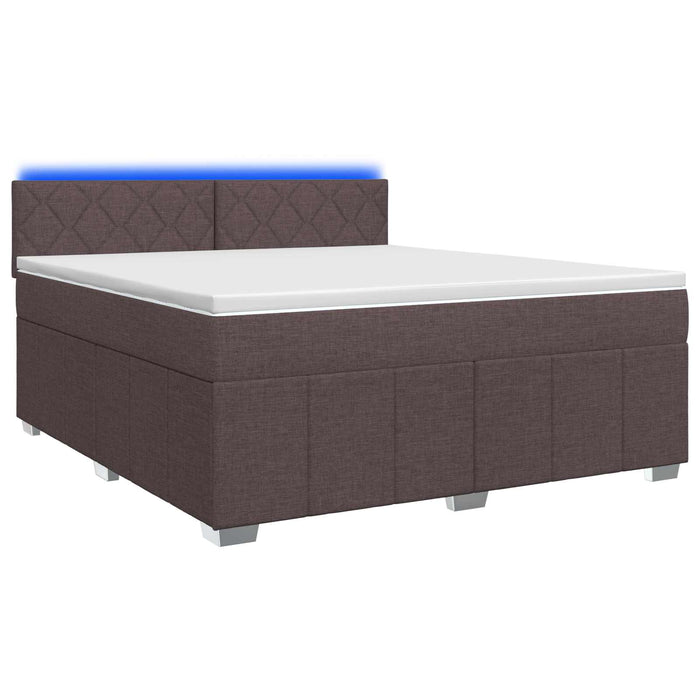 Pat boxspring cu saltea Maro închis 140 x 200 cm Țesătură WALTI