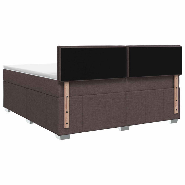 Pat boxspring cu saltea Maro închis 140 x 200 cm Țesătură WALTI