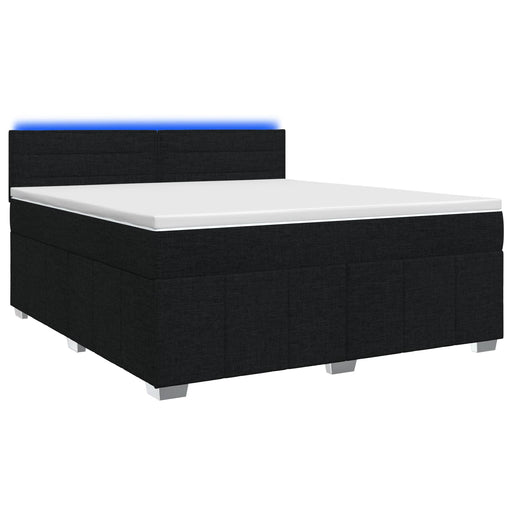 Pat boxspring cu saltea Negru 160 x 200 cm Țesătură - WALTI WALTI