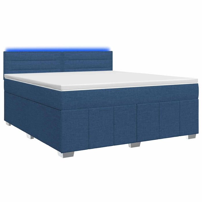 Pat boxspring cu saltea albastru 160 x 200 cm Țesătură - WALTI WALTI