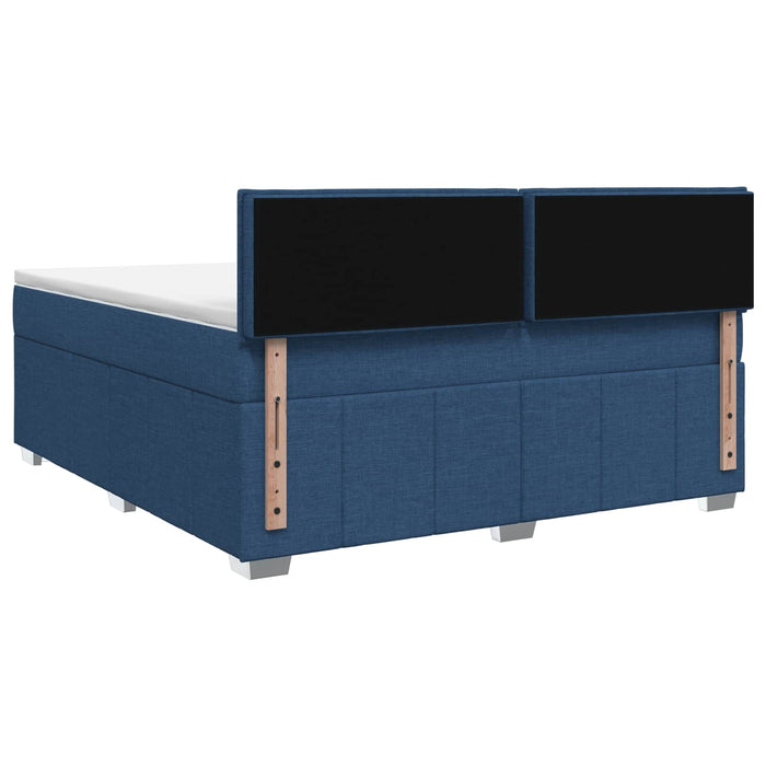 Pat boxspring cu saltea albastru 160 x 200 cm Țesătură WALTI