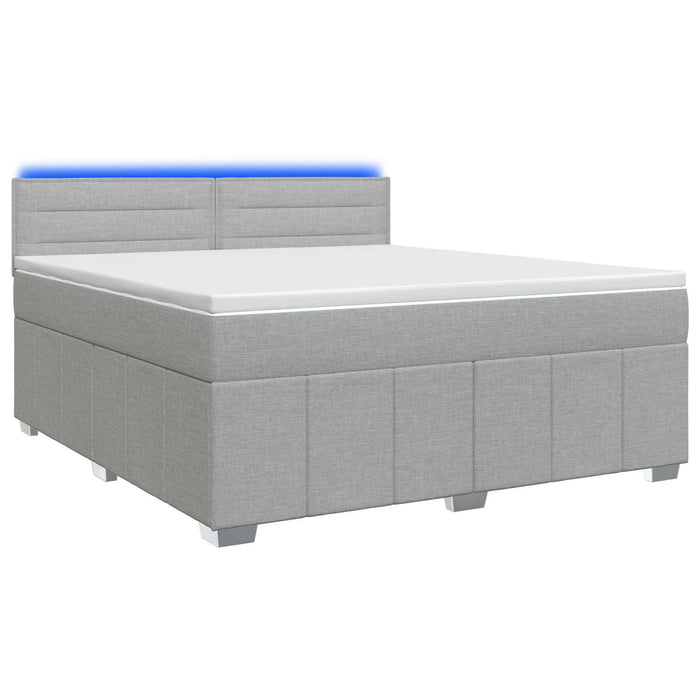 Pat boxspring cu saltea Gri deschis 180 x 200 cm Țesătură WALTI