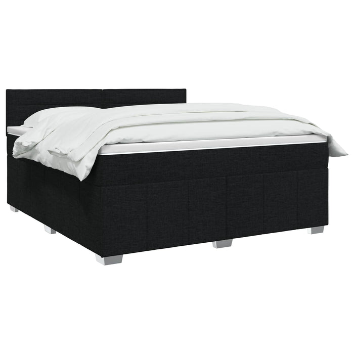 Pat boxspring cu saltea Negru 180 x 200 cm Țesătură - WALTI WALTI
