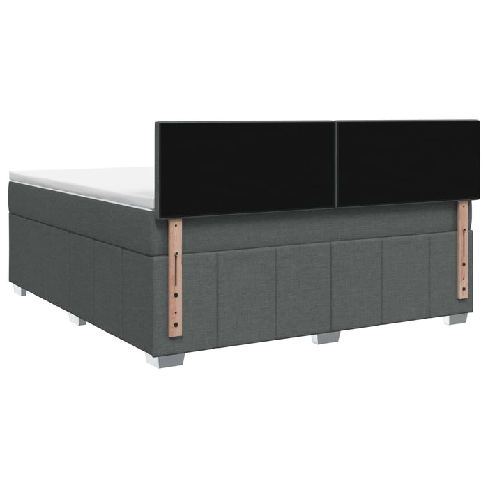 Pat boxspring cu saltea Gri închis 180 x 200 cm Țesătură WALTI