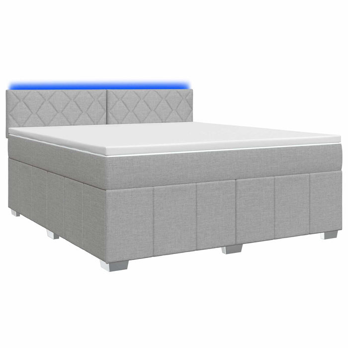 Pat boxspring cu saltea Gri deschis 180 x 200 cm Țesătură - WALTI WALTI