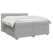 Pat boxspring cu saltea Gri deschis 200 x 200 cm Țesătură - WALTI WALTI