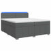 Pat boxspring cu saltea Gri închis 200 x 200 cm Țesătură - WALTI WALTI