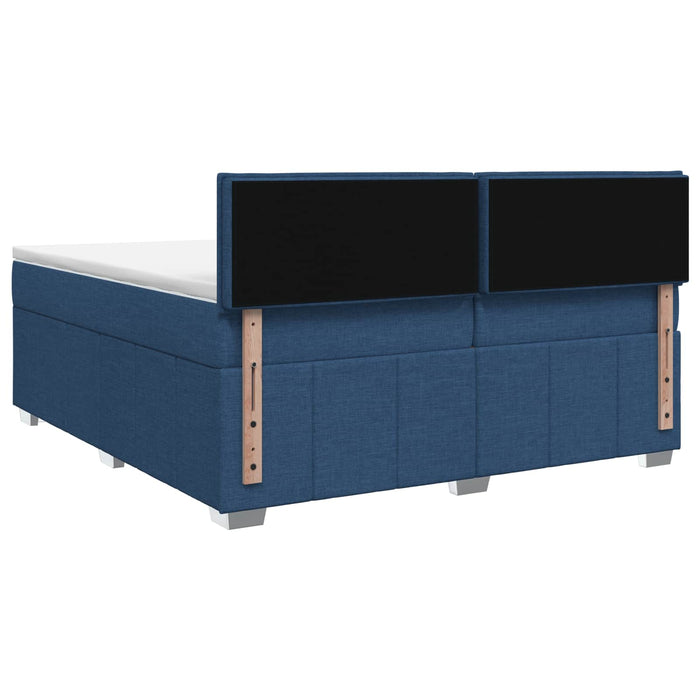 Pat boxspring cu saltea albastru 200 x 200 cm Țesătură - WALTI WALTI
