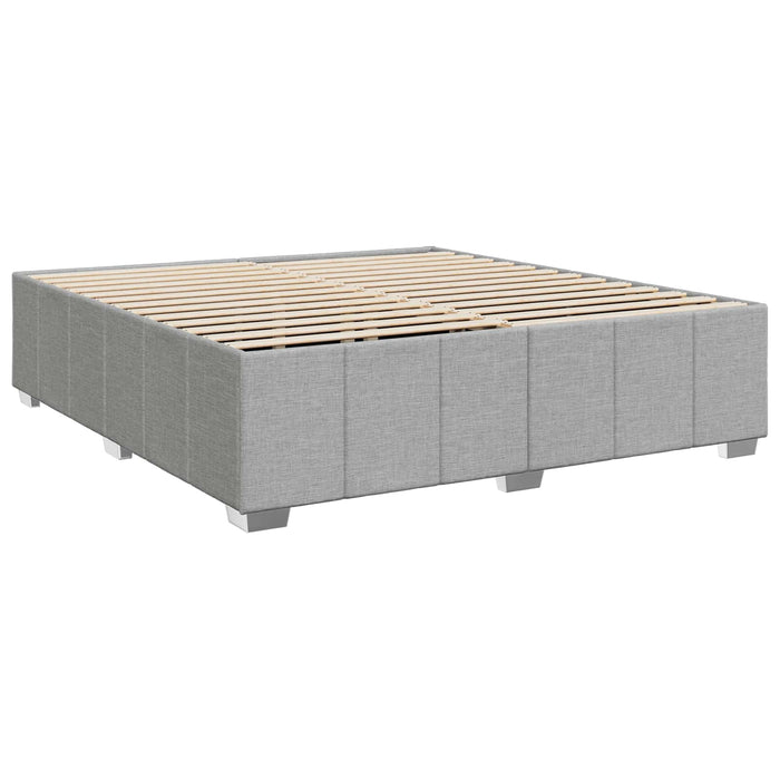Pat boxspring cu saltea Gri deschis 200 x 200 cm Țesătură - WALTI WALTI
