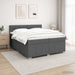 Pat boxspring cu saltea Gri închis 200 x 200 cm Țesătură - WALTI WALTI