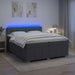 Pat boxspring cu saltea Gri închis 200 x 200 cm Țesătură - WALTI WALTI