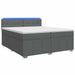 Pat boxspring cu saltea Gri închis 200 x 200 cm Țesătură - WALTI WALTI