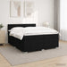 Pat boxspring cu saltea Negru 200 x 200 cm Țesătură - WALTI WALTI