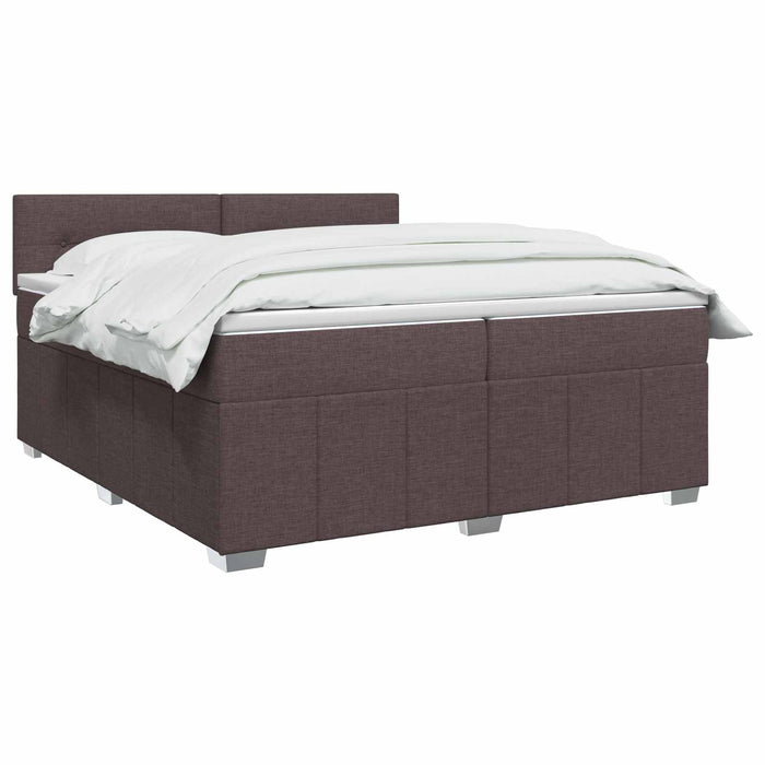 Pat boxspring cu saltea Maro închis 200 x 200 cm Țesătură - WALTI WALTI