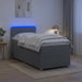 Pat box spring cu saltea și LED Gri deschis 90 x 190 cm - WALTI WALTI