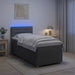 Pat box spring cu saltea și LED Gri închis 90 x 190 cm Țesătură - WALTI WALTI