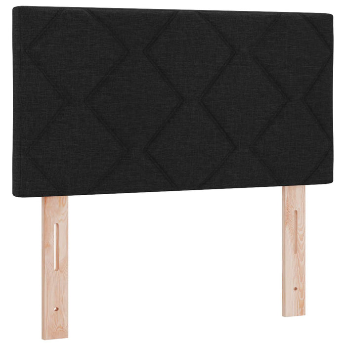 Pat boxspring cu saltea cu benzi LED Negru 80 x 200 cm Țesătură WALTI