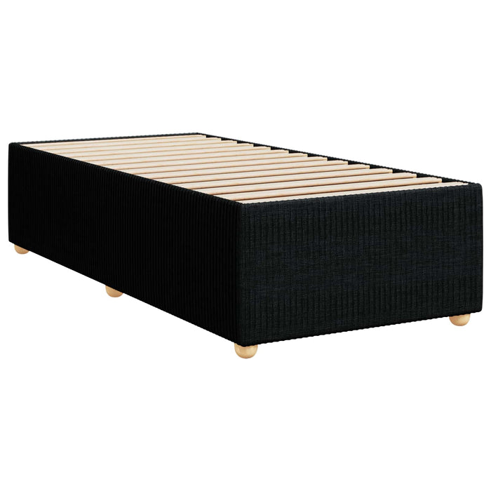 Pat boxspring cu saltea cu benzi LED Negru 80 x 200 cm Țesătură WALTI