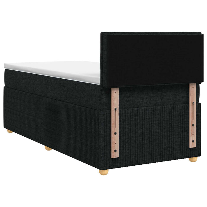 Pat boxspring cu saltea cu benzi LED Negru 80 x 200 cm Țesătură WALTI