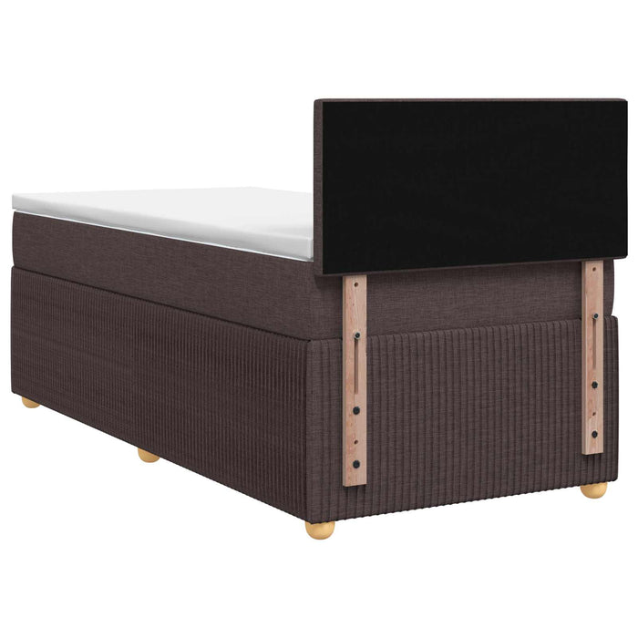 Pat boxspring cu saltea Maro închis 80 x 200 cm Țesătură WALTI
