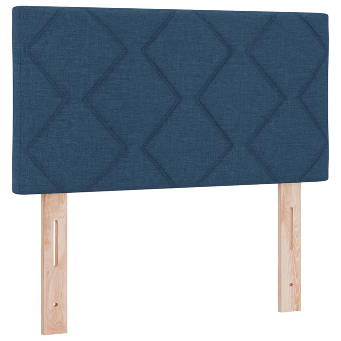 Pat boxspring cu saltea albastru 80 x 200 cm Țesătură WALTI