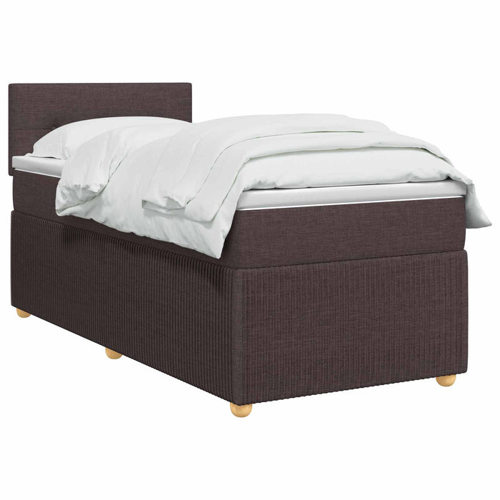 Pat boxspring cu saltea Maro închis 90 x 190 cm Țesătură - WALTI WALTI