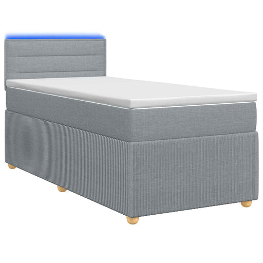 Pat boxspring cu saltea Gri deschis 90 x 200 cm Țesătură - WALTI WALTI
