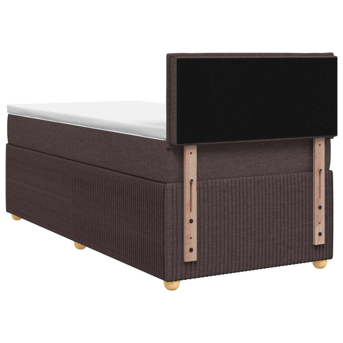 Pat boxspring cu saltea Maro închis 90 x 200 cm Țesătură WALTI