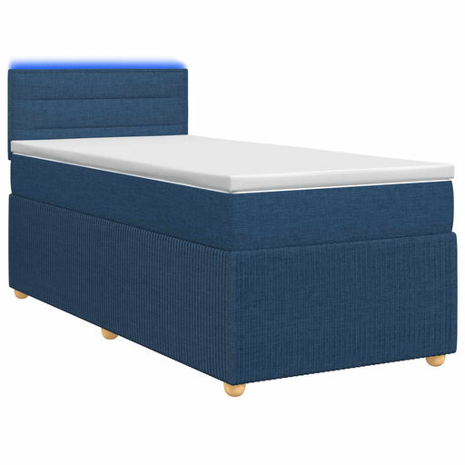 Pat boxspring cu saltea albastru 90 x 200 cm Țesătură - WALTI WALTI