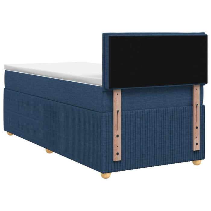 Pat boxspring cu saltea albastru 90 x 200 cm Țesătură WALTI