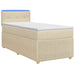 Pat boxspring cu saltea cu benzi LED Crem 90 x 200 cm Țesătură - WALTI WALTI