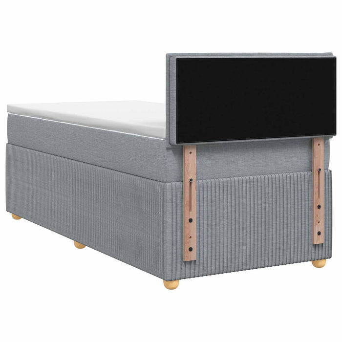 Pat boxspring cu saltea Gri deschis 100 x 200 cm Țesătură WALTI