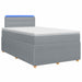 Pat boxspring cu saltea Gri deschis 120 x 190 cm Țesătură - WALTI WALTI