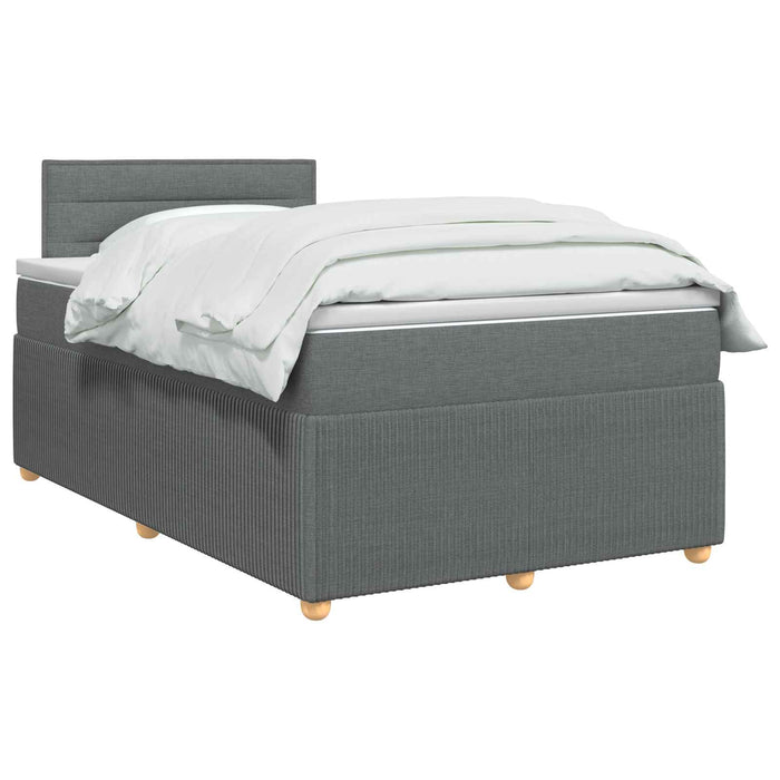 Pat boxspring cu saltea Gri închis 120 x 190 cm Țesătură WALTI
