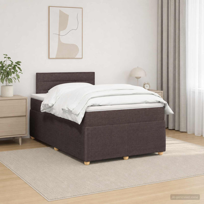 Pat boxspring cu saltea Maro închis 120 x 200 cm Țesătură - WALTI WALTI