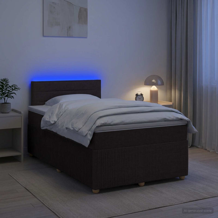 Pat boxspring cu saltea Maro închis 120 x 200 cm Țesătură - WALTI WALTI