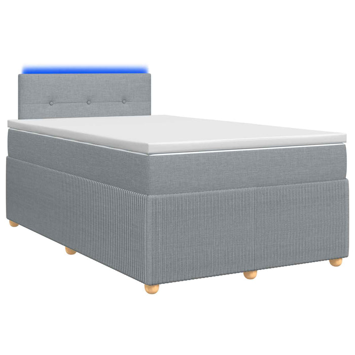 Pat boxspring cu saltea Gri deschis 120 x 190 cm Țesătură WALTI