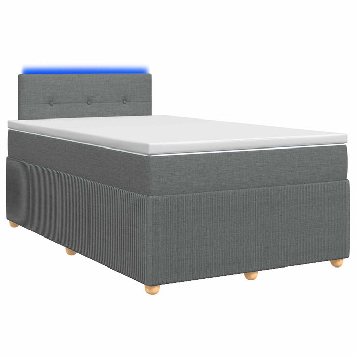 Pat boxspring cu saltea Gri închis 120 x 190 cm Țesătură WALTI