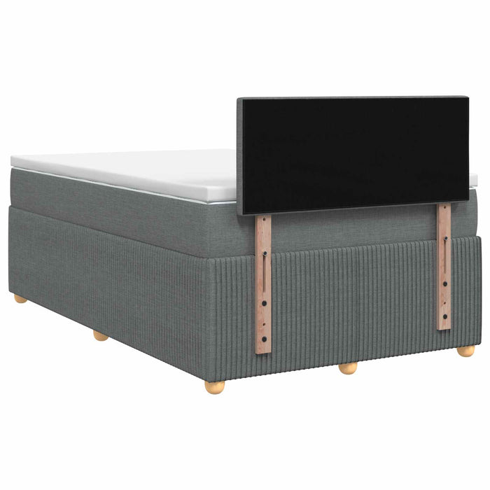 Pat boxspring cu saltea Gri închis 120 x 190 cm Țesătură WALTI