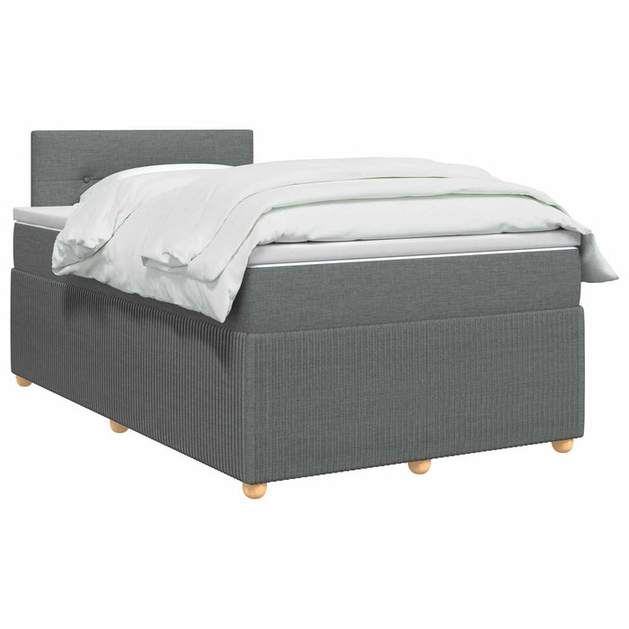 Pat boxspring cu saltea Gri închis 120 x 190 cm Țesătură WALTI