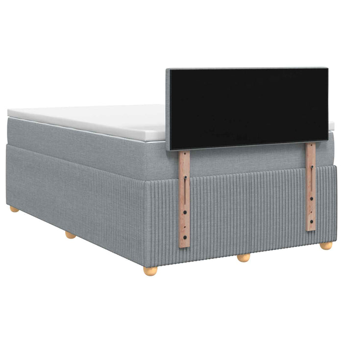 Pat boxspring cu saltea Gri deschis 120 x 200 cm Țesătură WALTI