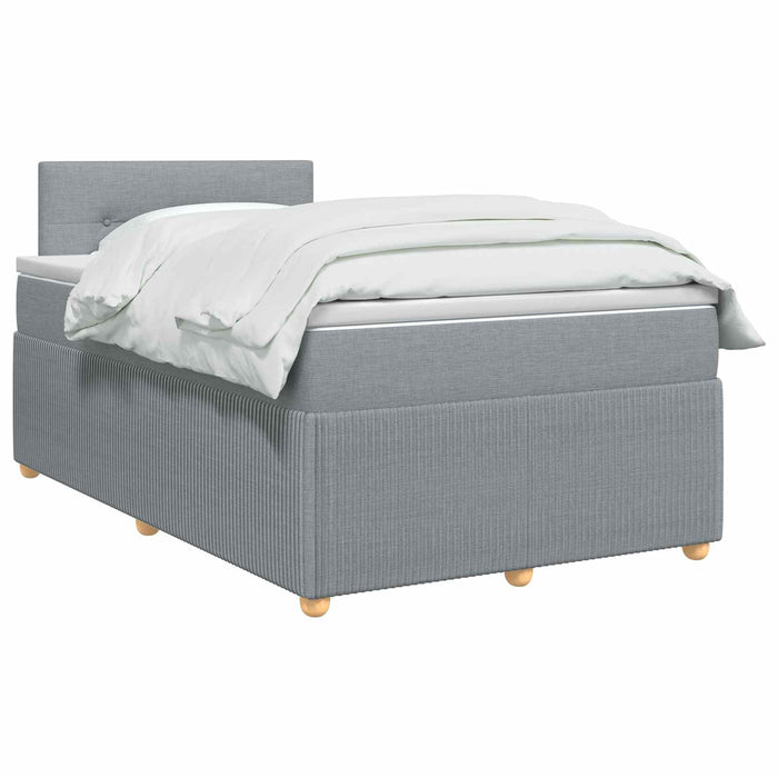 Pat boxspring cu saltea Gri deschis 120 x 200 cm Țesătură WALTI